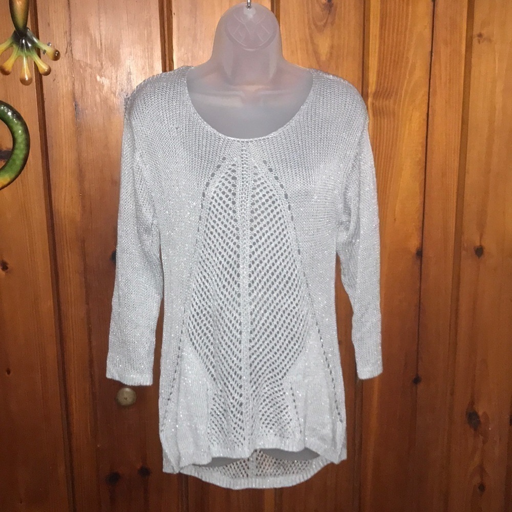 NWT Apt 9 Grey sparkle sweater - Picture 2 of 7